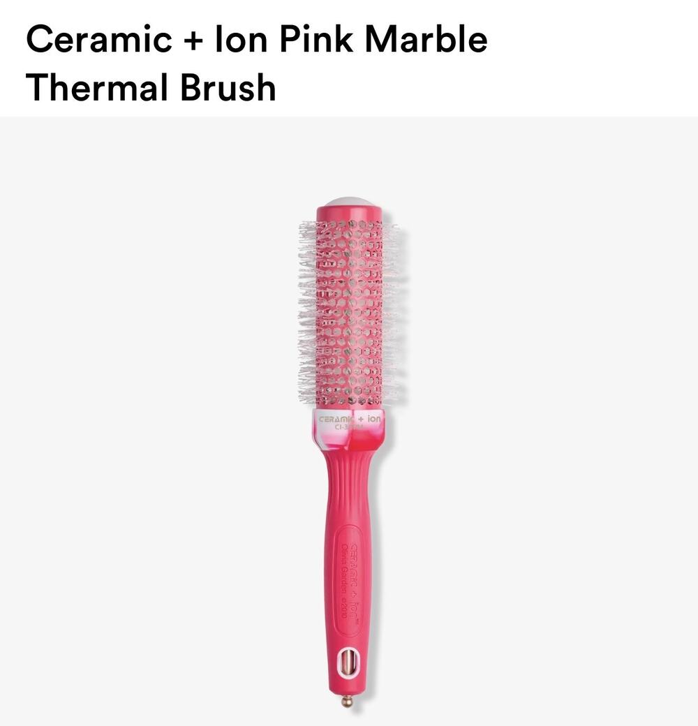Ceramic + Ion Pink Marble Ceramic Ionic Thermal Round Hair Brush CI-3